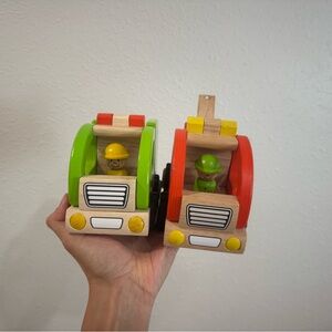 Goki wooden trucks in pristine condition! These retail at about $40 for one.